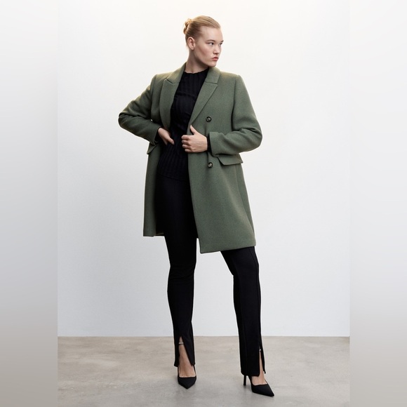 NEW Mango Wool Blend Double-Breasted Coat, Size XS - Picture 6 of 14